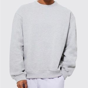 NWT Boohoo Man OVERSIZED EXTENDED NECK BOXY SWEATSHIRT- Gray